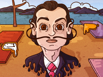 Salvador Dali art chalk dali dribbble genius gsus illustration illustration for children kids salvador dali