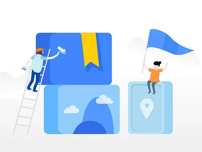 Featured collection illustration design app design featured illustration location photo tag ui