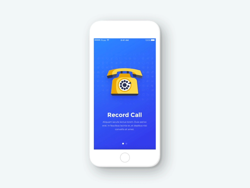 Daily UI #003 - Onboarding Motion blue challenge clean daily motion onboarding picas principle record swipe ui