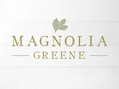 Magnolia Greene Subdivision Logo apartments custom homes farmhouse gold foil home builders housing modern farmhouse new homes rustic homes shiplap subdivision trendy