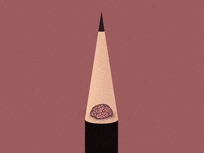 No inspiration! brain illustration inspiration. light pencil