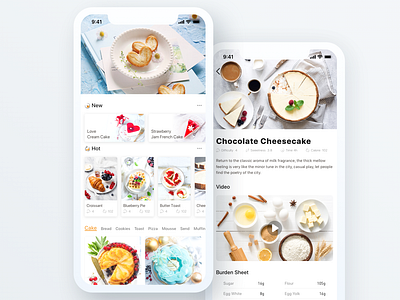 Walk your fingers through baking app baking card design icon ui