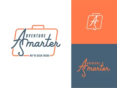 Adventure Smarter (Final) brand design identity illustrator logo suitcase travel typography vector