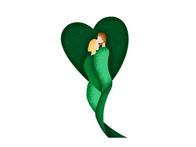 Couple hug illustration love postcard design