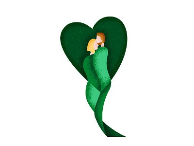 Couple hug illustration love postcard design