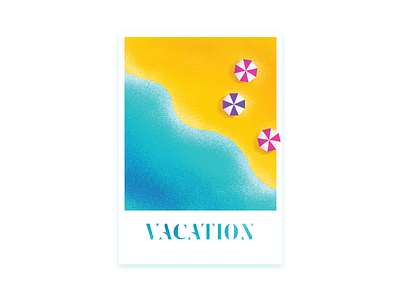 vacation vibe beachball break chillin illustration memories ocean paradise polaroid sea summer sun umbrella