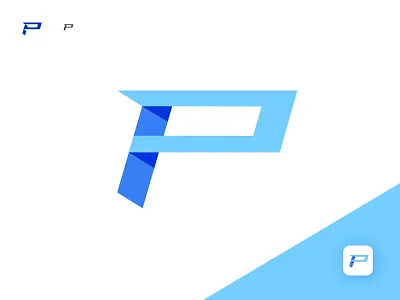 P new logo branding color design flat icon illustration letter logo p semi flat type typography vector