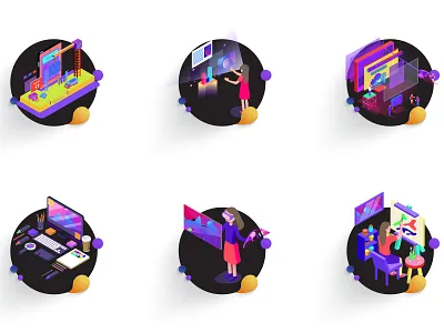 Services icon set animation design flat icon iconset illustration logo ui ux vector art web web illustration website