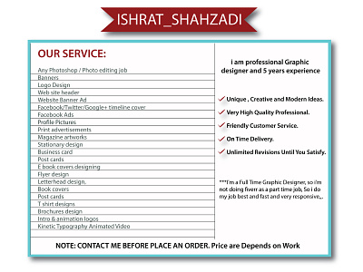 Service Menu ads advertising animation branding brochure business card design fiverr flyer graphic designer icon illustration logo menu design package design packaging services meun typography vector