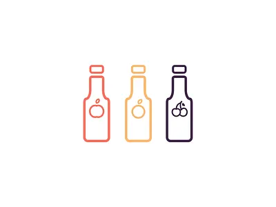 Juices apple berry bottles design flat illustration juices minimal orange