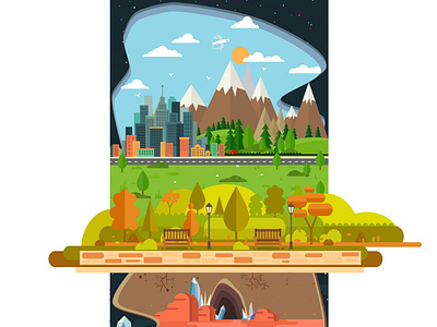 The World Is A Mess Try animation city cityscape design flat illustration landscape vector vector art web web illustration website