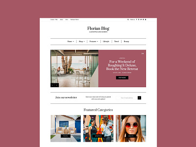 Florian Color blog magazine minimal personal photographer themeforest ui ux web wordpress
