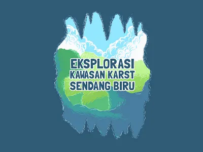 Karst Area Exploration camping cave illustration outdoor stickers t shirt tees