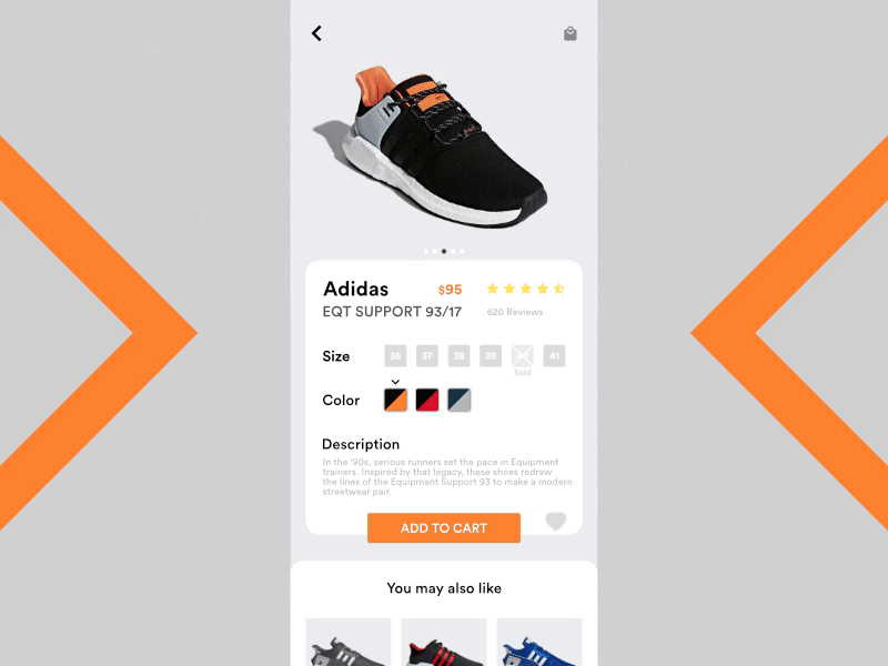 Adidas Shoes E-Commerce adidas ae aftereffects animation app ecommerce mobile nike shoes shop shopping ui