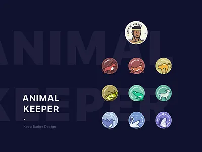 Keep Badge Design - ANIMAL KEEPER animal badge illustration ui