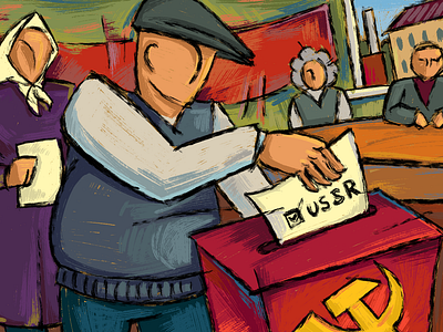 USSR Collapse - Elections digital drawing illustration procreate red