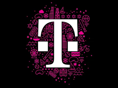 T-Mobile Chicago Flagship design flat icon illustration vector