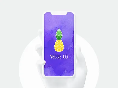 🍍VeggieGo app icon app fruit icon illistration logo pineapple splash veg vegetarian veggie