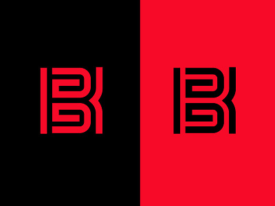 BK b computer illustrator k letterlogo letters logo logodesign modern monline monogram red technology