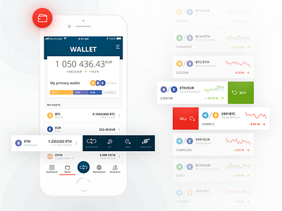 Blocktrade Mobile app crypto currency design mobile app trading ui ux