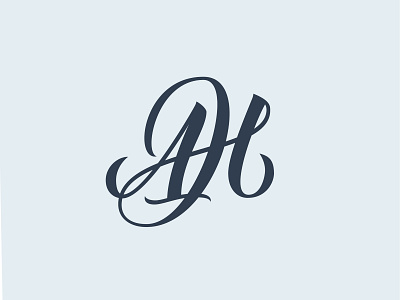 AH Monogram design lettering logo monogram vector