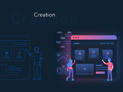 Token0x characters coin crypto cryptocurrency currency dashboard design ethereum ico illustration interface ui