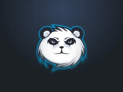 Logo challenge #3 (Panda Global) badge blue challenge dark design gradient grey illustration logo panda panda bear panda logo stroke