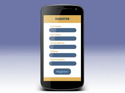 The Sushi App Register page ui wireframe