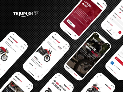 Triumph Roadtrip booking community interface design loyalty mobile app road trip ui ux