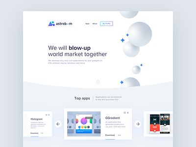 website | astroboom landing page space ui website