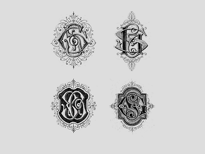 SG monogram concepts calligraphy handlettering lettering monogram monograms typography vintage