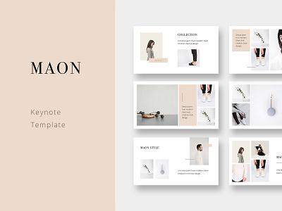 MAON - Clean and Simple Template creative design elegant fashion feminine icons influencer keynote minimalism mockups portfolio powerpoint presentation showcase slide slideshow stylish template ui uidesign