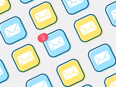 eMails on eMails dental design email email app flat icon illustration minimal notification online simple vector