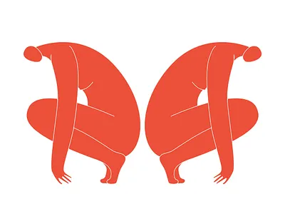 red women 2 inks flat minimal minimal art woman women