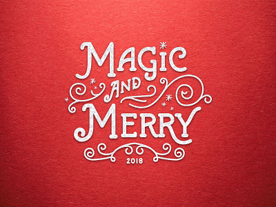 Magic And Merry 2 branding christmas concept custom custom lettering design glitter hand lettering illustration lettering lockup logo magic merry red silver typography unused concept work in progress