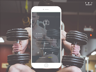 NoFat fitness app login screen adobe fitness fitness app mobile ui xd