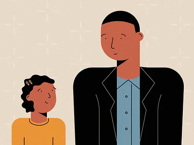 Father and Daughter clean daughter design family father illustration stylized