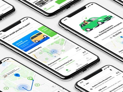 Parking Application Concept animated app appconcept appdesign book booking parking design interaction interaction design park parking parking app parking area parking lot ui ux