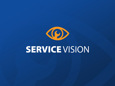Logo - Service Vision branding colorful contractor design eye flat icon illustration logo typography vector web wrench