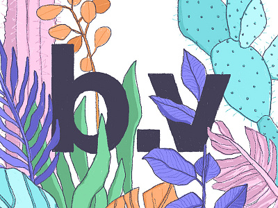 BV Jungle botanical brand cactus cintiq handdrawn illustration jungle leaf lettering logo organic plants wacom