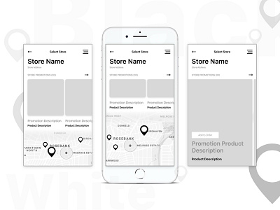 Store Locator & Promotions Screen design ui