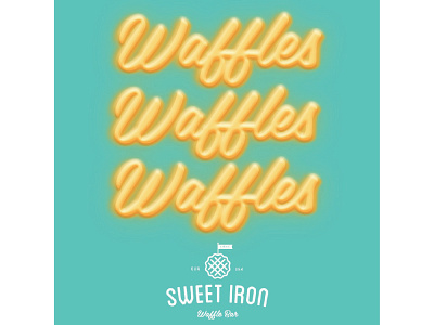 WafflesWafflesWaffles Sticker brand design lettering photoshop sticker type art waffle