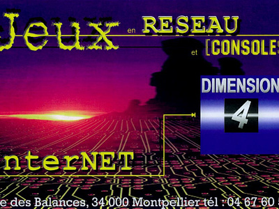Dimension 4 (poster) advertising games graphic design internet cafe photomanipulation poster videogames
