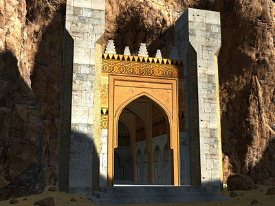 Petrusha 3d 3d art arabian background cliff desert digital 3d environment environments fantasy game art medieval rock rpg ruin videogame