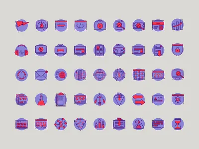 E3 Icon Set branding digital element three icons marketing martech