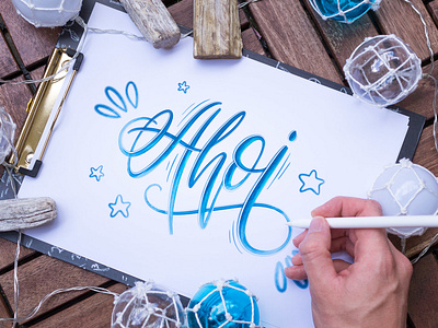 Ahoi ahoi brushlettering handlettering illustration lettering