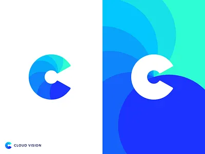 Cloud Vision Logo business c cloud colorful consulting gradient logo logotype service technology vision