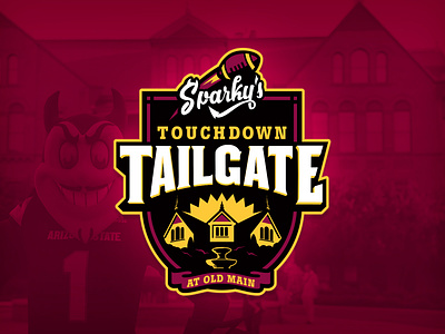 Sparky's Touchdown Tailgate at Old Main alumni arizona arizona state asu football illustration logo sparky touchdown vector