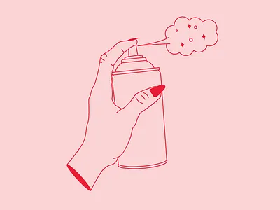 Poof hand illustration poof spray spraycan spraypaint vector