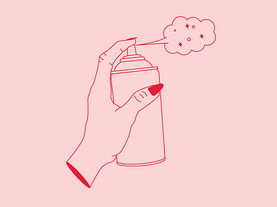 Poof hand illustration poof spray spraycan spraypaint vector